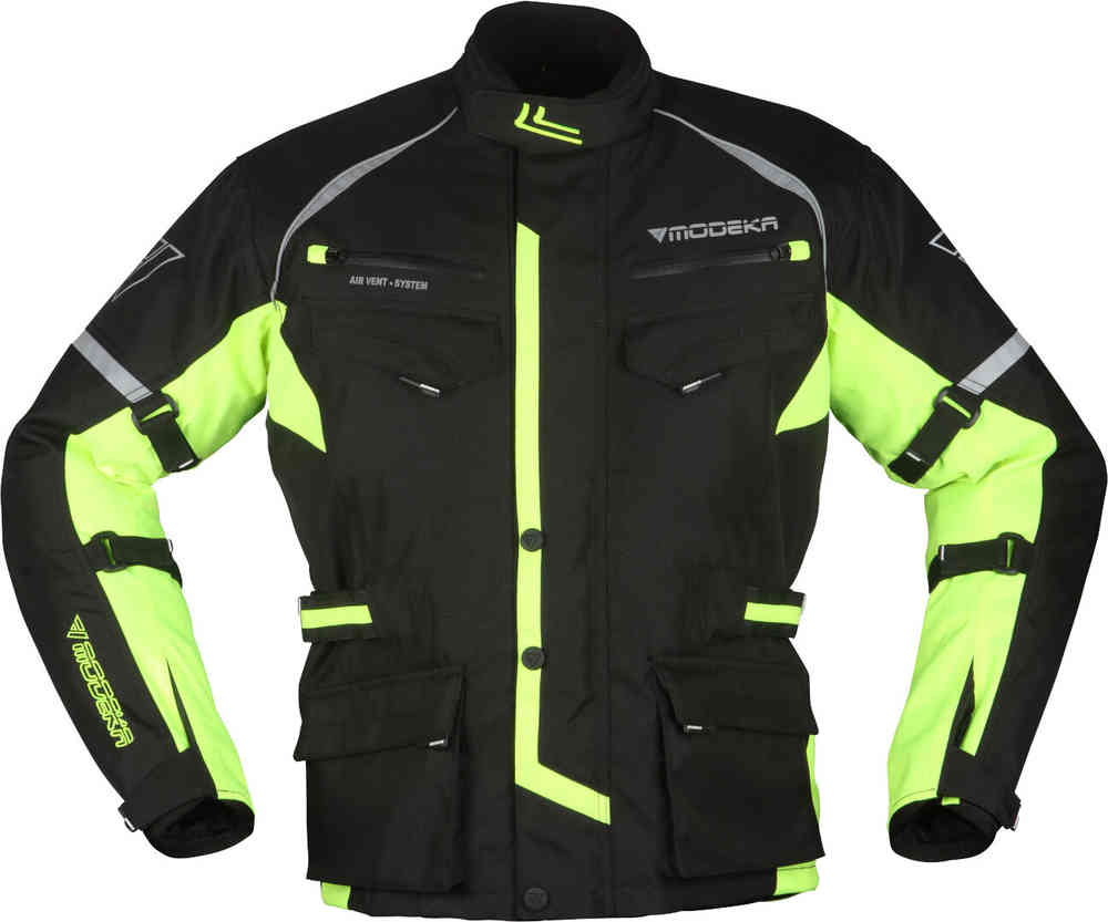 Мотоциклетная текстильная куртка Tarex Modeka, черный/неоновый мотоциклетная текстильная куртка chuck air modeka черный