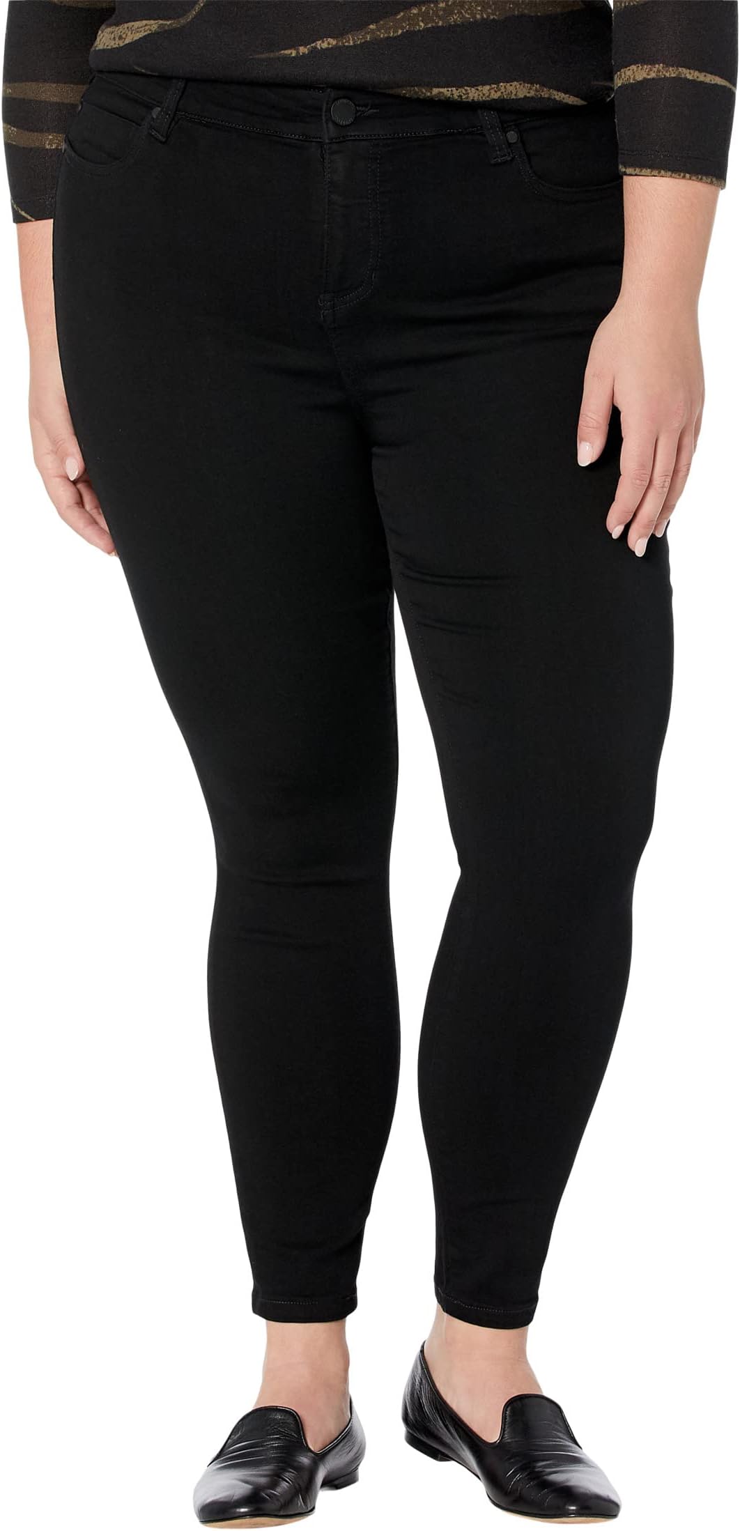 

Джинсы Plus Size Abby High-Rise Ankle Skinny Jeans 28" in Black Rinse Liverpool Los Angeles, цвет Black Rinse