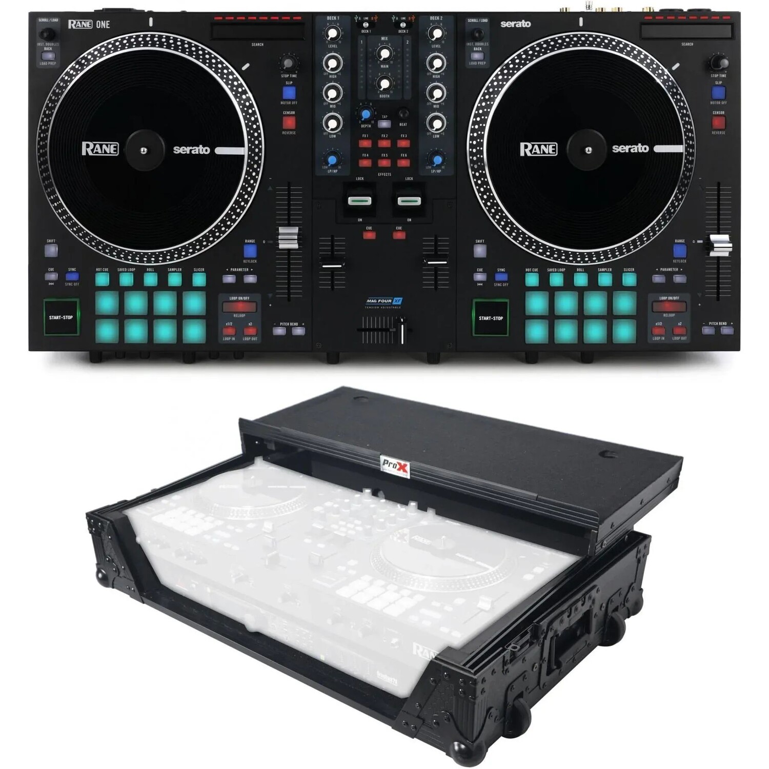 

2-канальный моторизованный DJ-контроллер Rane One в летном футляре