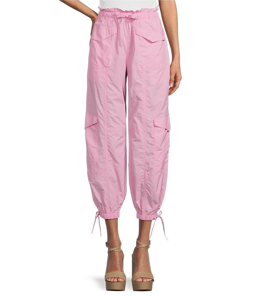 Gianni Bini Natasha Нейлоновые брюки с парашютом, розовый брюки binitra bini ульяна