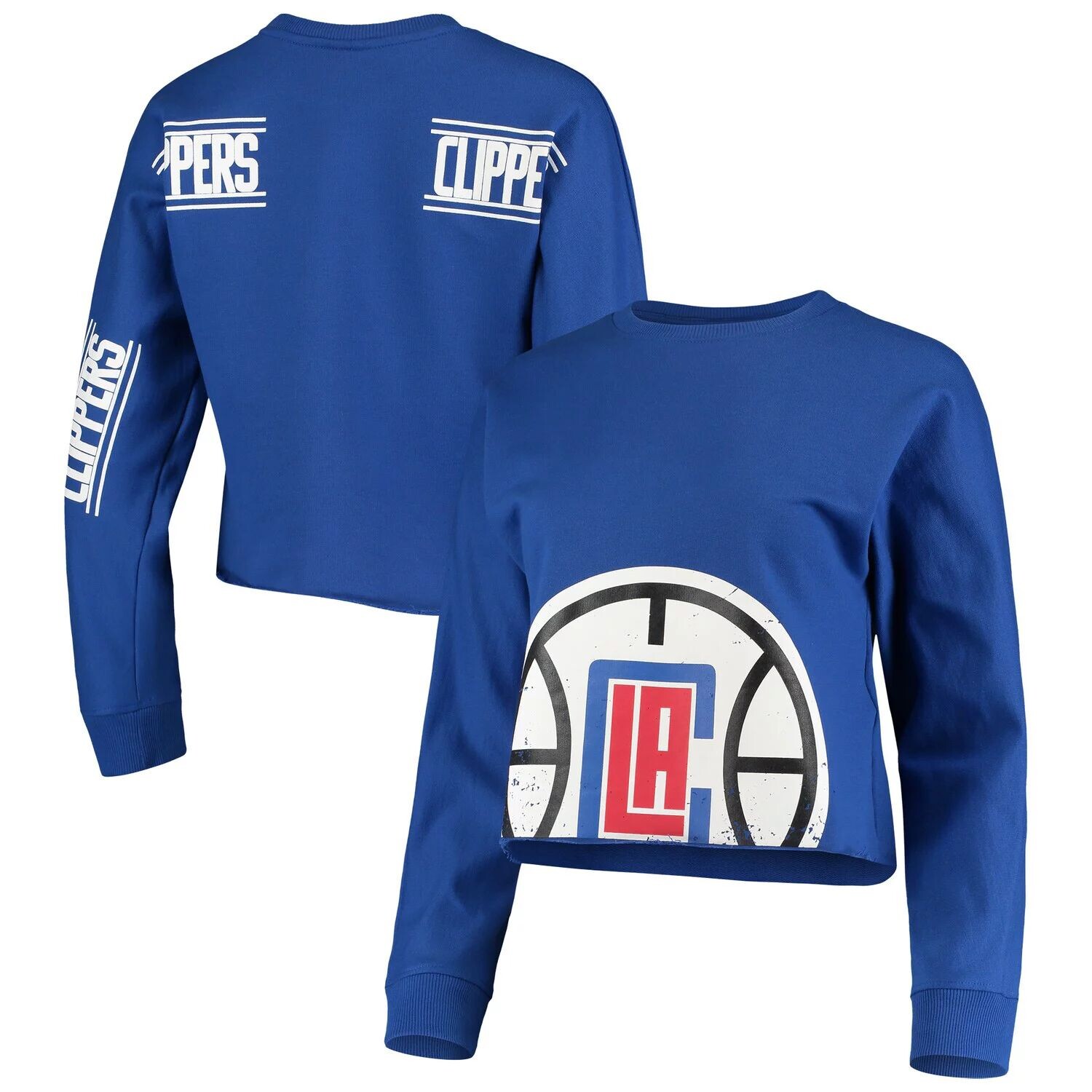 

Женская укороченная футболка с длинными рукавами FISLL Royal LA Clippers