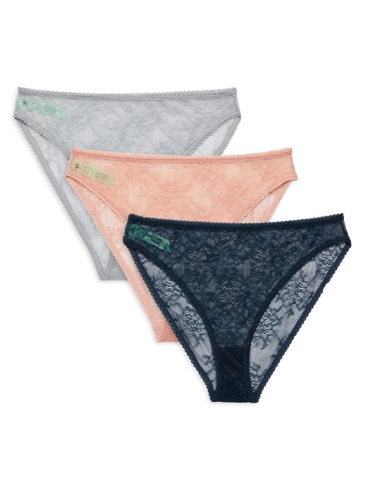 

Комплект из 3 кружевных трусиков бикини Lexi Honeydew Intimates, цвет Grey Multi