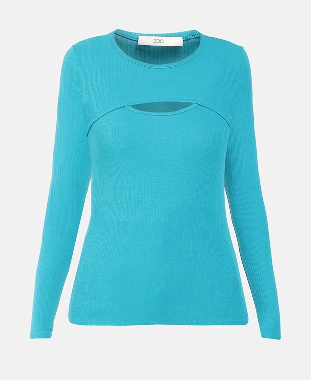 

Топ с длинными рукавами edc by Esprit, лазурный синий