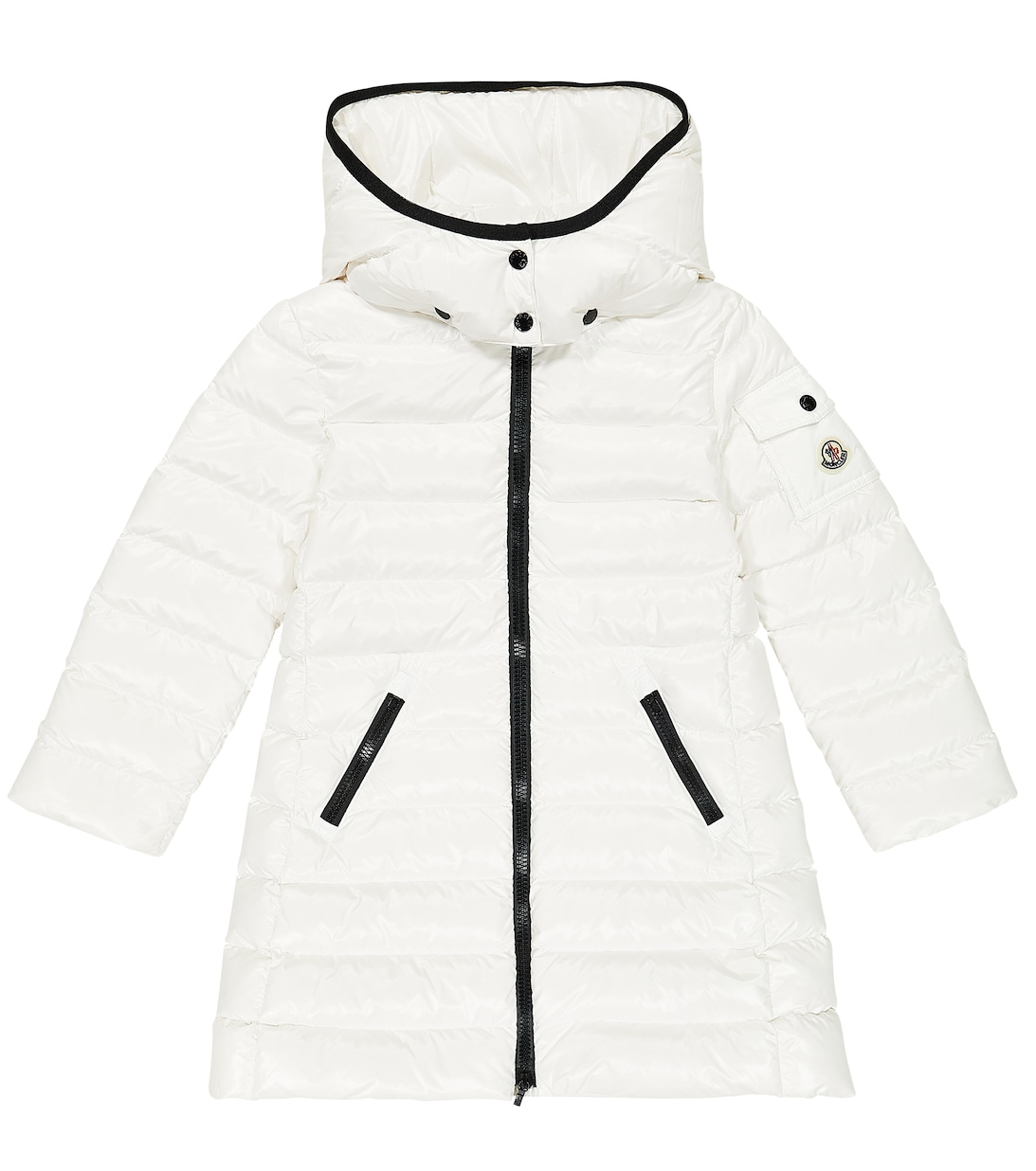 Пуховое пальто мока Moncler Enfant, белый пуховое пальто kamile moncler enfant черный