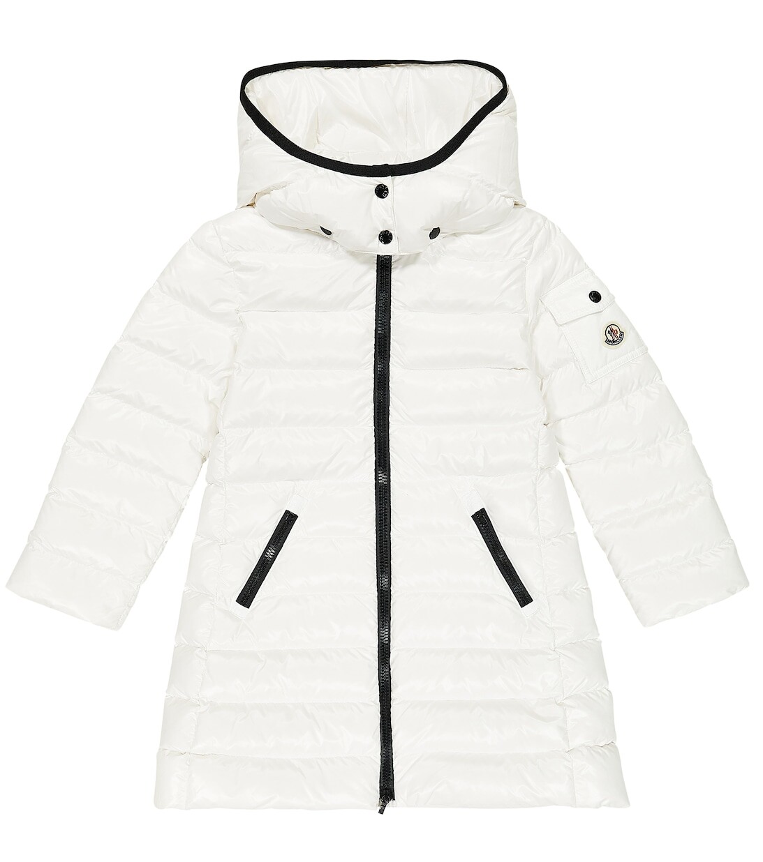 Пуховое пальто мока Moncler Enfant, белый пуховое пальто kamile moncler enfant черный