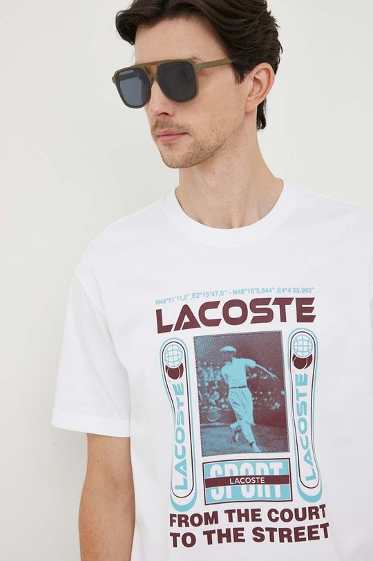 

Хлопковая футболка Lacoste, белый