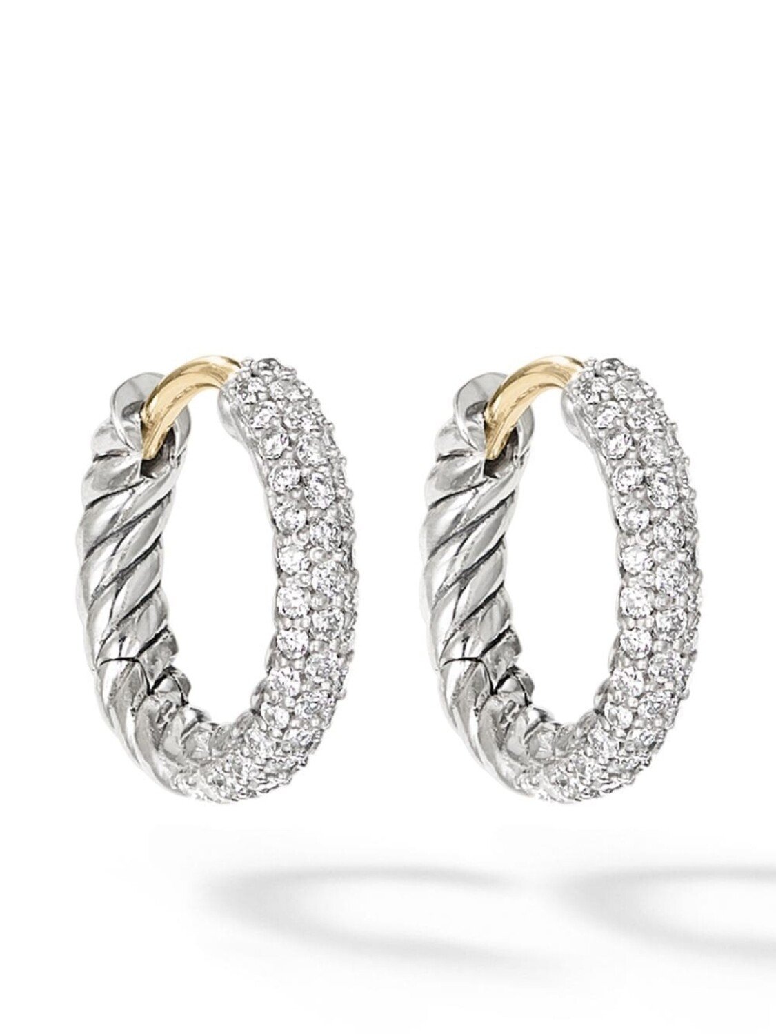 

Серебряные серьги Petite с бриллиантами David Yurman, серебряный