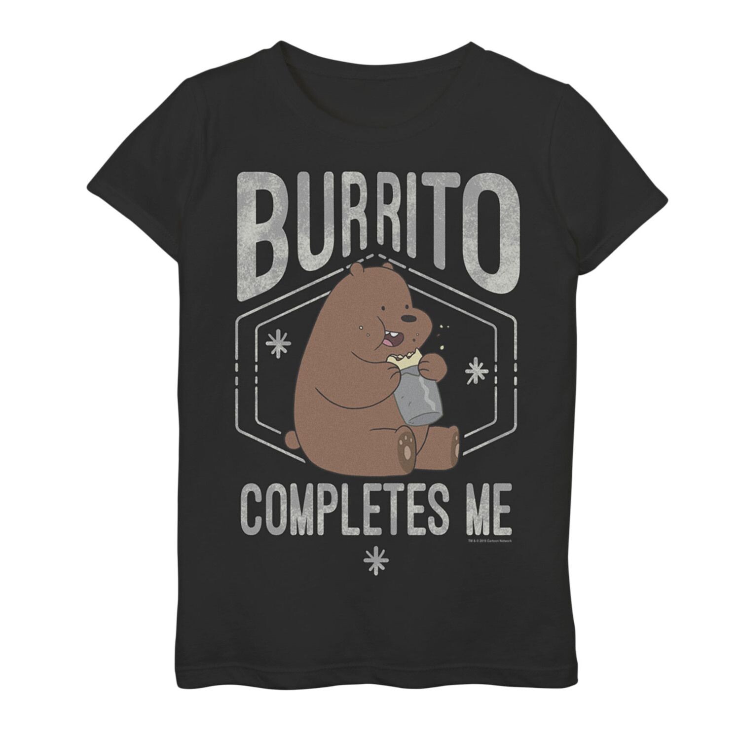 

Футболка с рисунком Cartoon Network We Bare Bears Burrito Completes Me для девочек 7–16 лет Cartoon Network