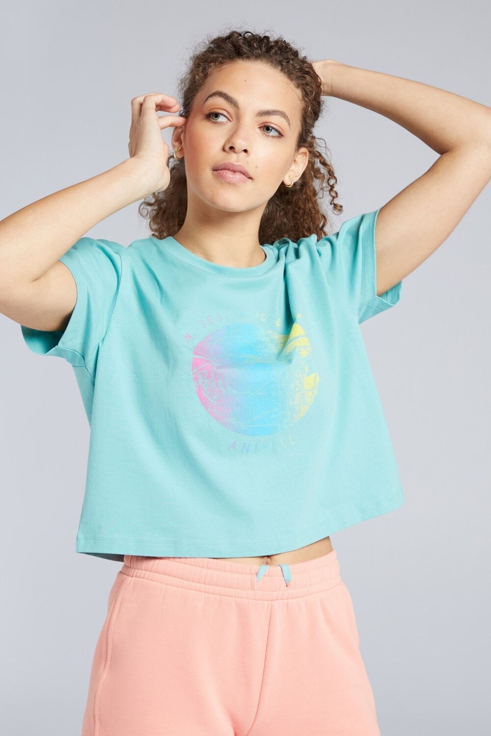 

Женская свободная футболка Layne Sun And Surf Marine из органического материала Animal, синий