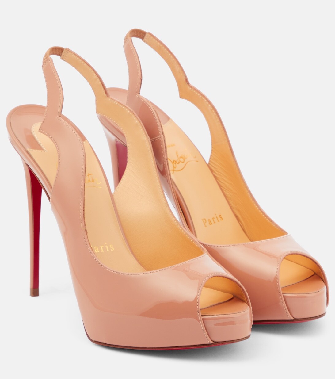 

Лакированные туфли Hot Chick с ремешком на пятке Christian Louboutin, бежевый
