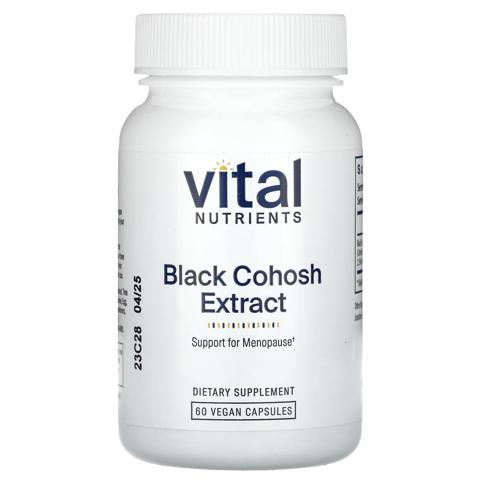 Экстракт клопогона черного Vital Nutrients, 60 капсул формула поддержки для женского здоровья nature s way во время менопаузы 60 таблеток