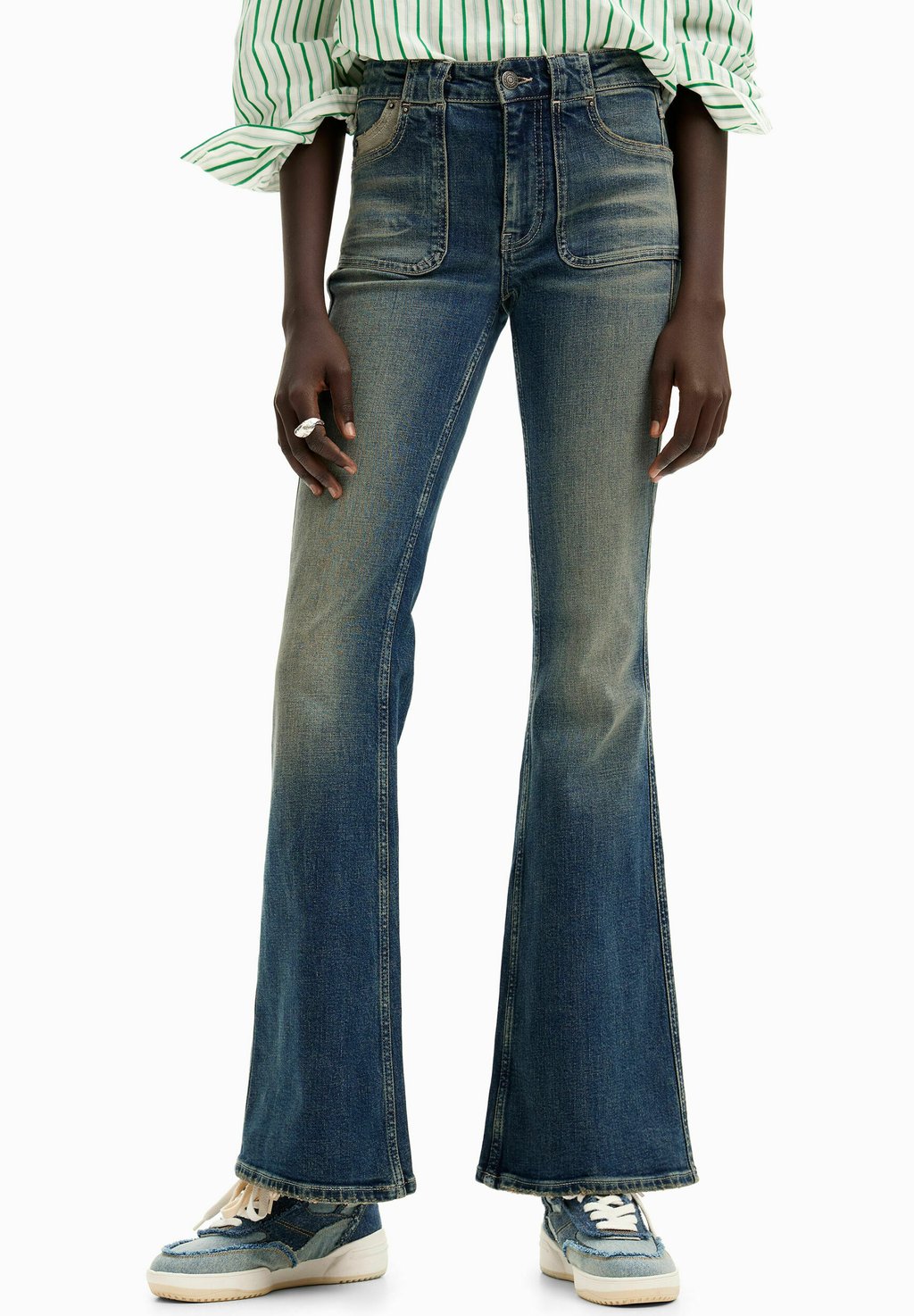 Расклешенные джинсы Desigual, темно-синий