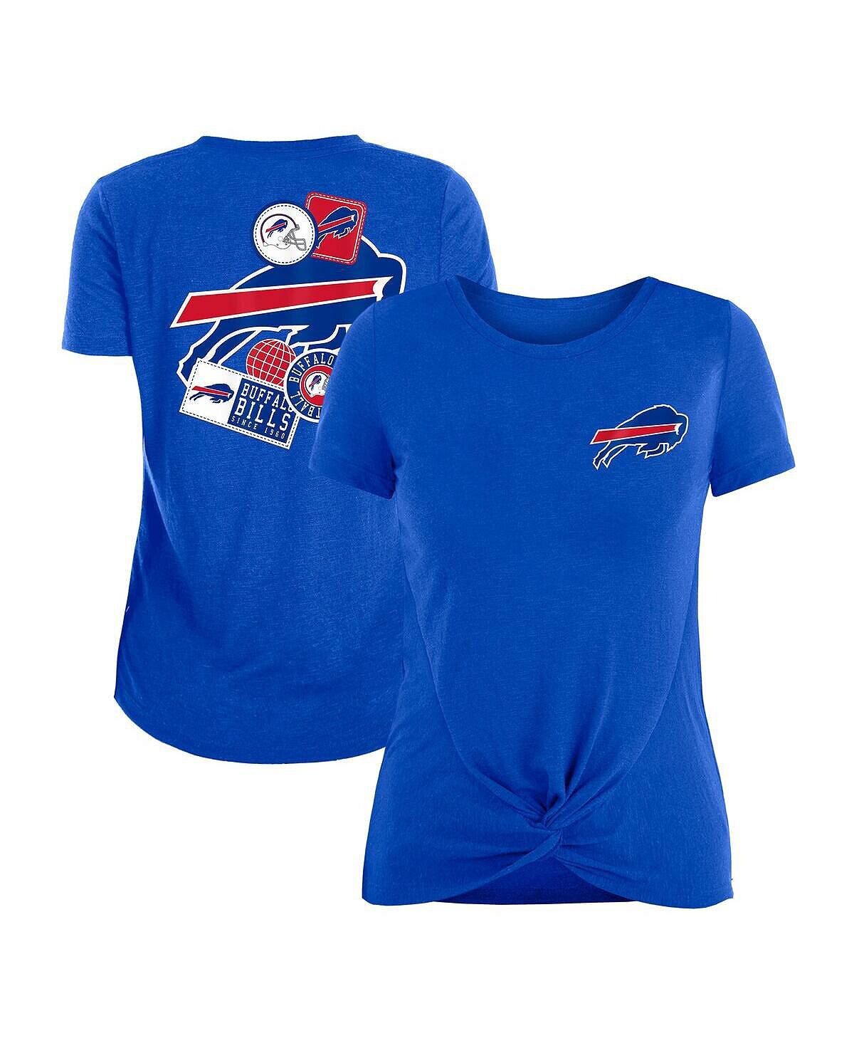 

Женская футболка Royal Buffalo Bills Athletic Slub с узлом спереди New Era