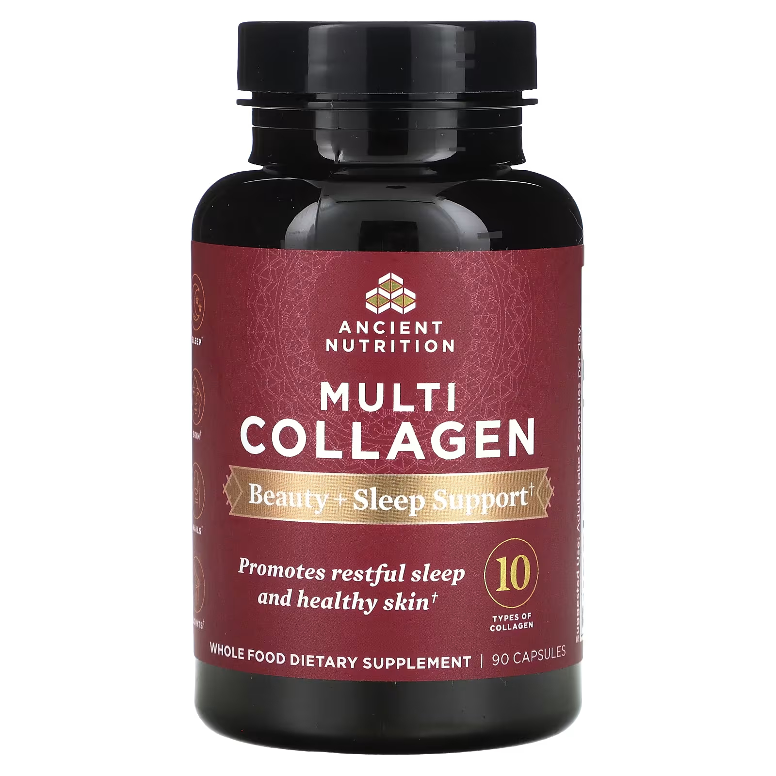 цена Ancient Nutrition Multi Collagen Beauty + Sleep Support 90 капсул