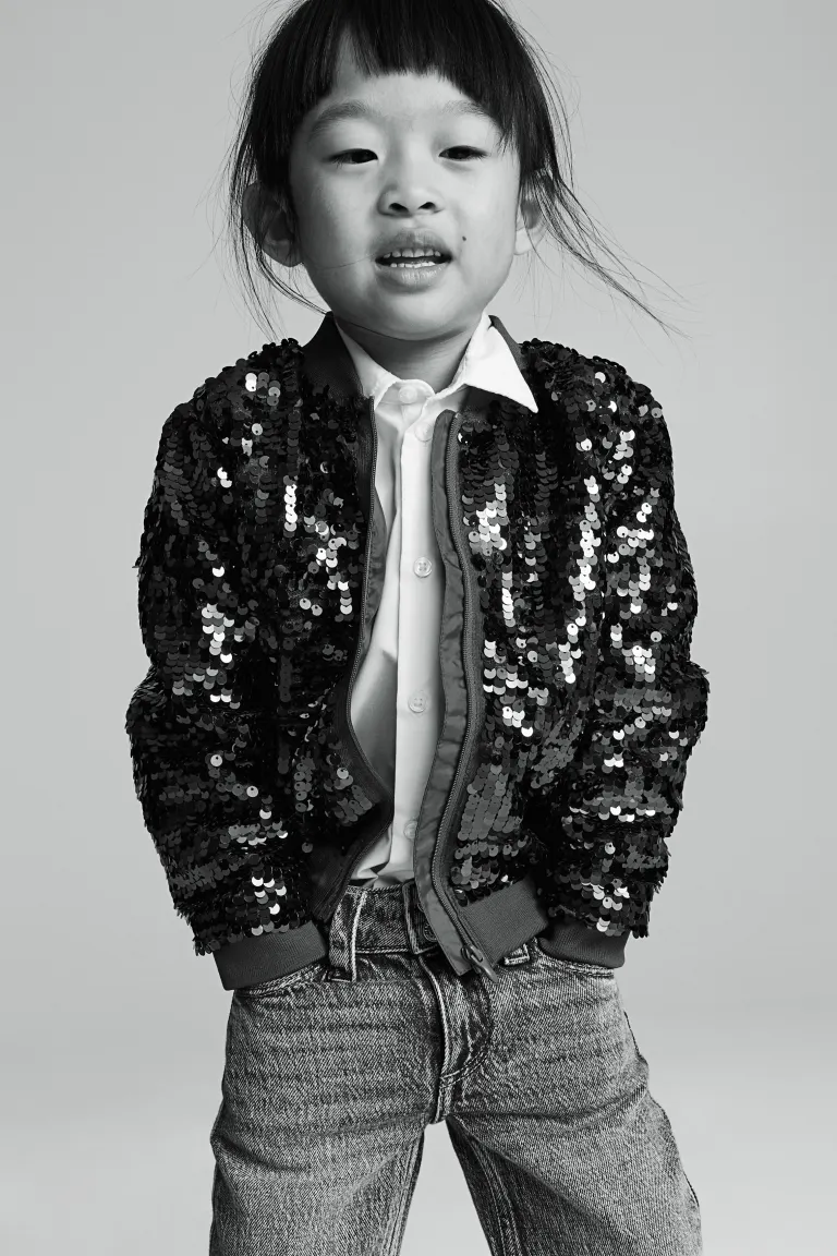 

Бомбер с пайетками H&M, красный