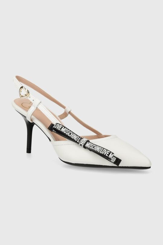 

Кожаные высокие каблуки Love Moschino, белый