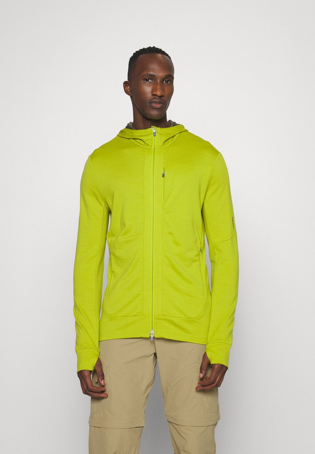 

Кардиган Merino Quantuiii Ls Zip Hood Icebreaker, цвет bio lime/loden