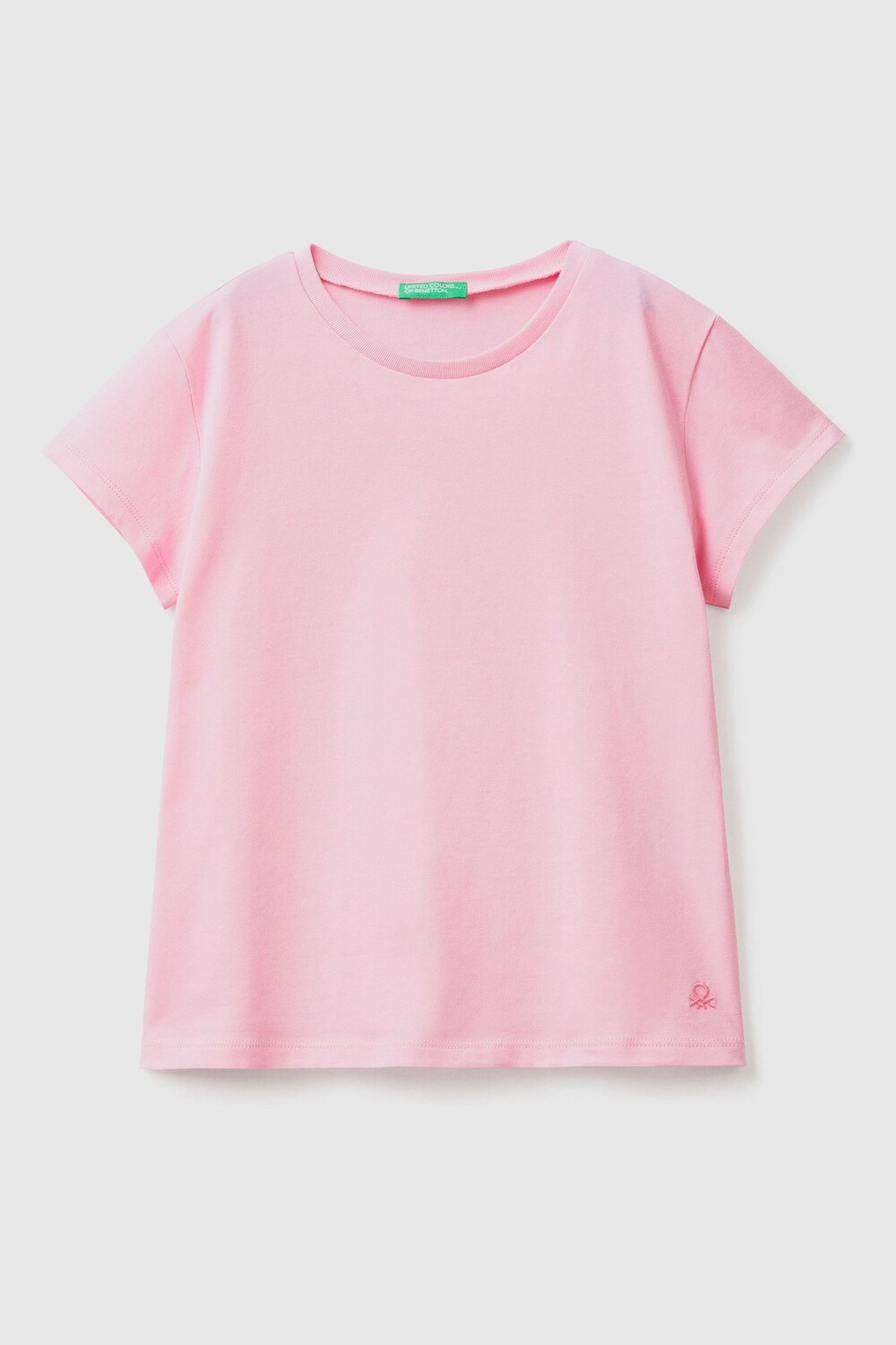 

Футболка с вышитым логотипом Benetton, розовый