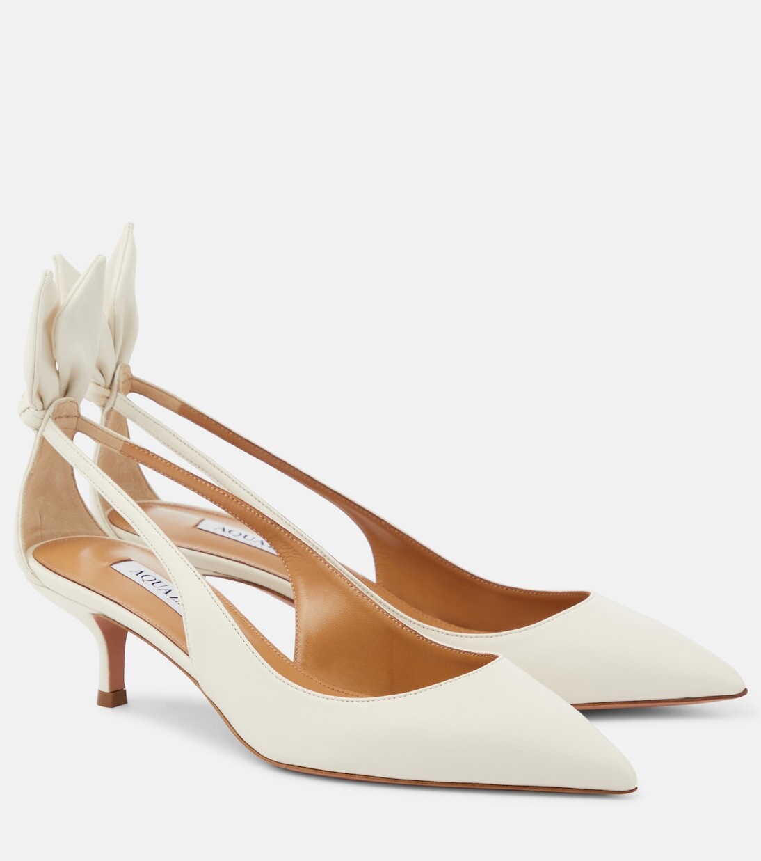 

Кожаные туфли с галстуком-бабочкой 50 Aquazzura, белый