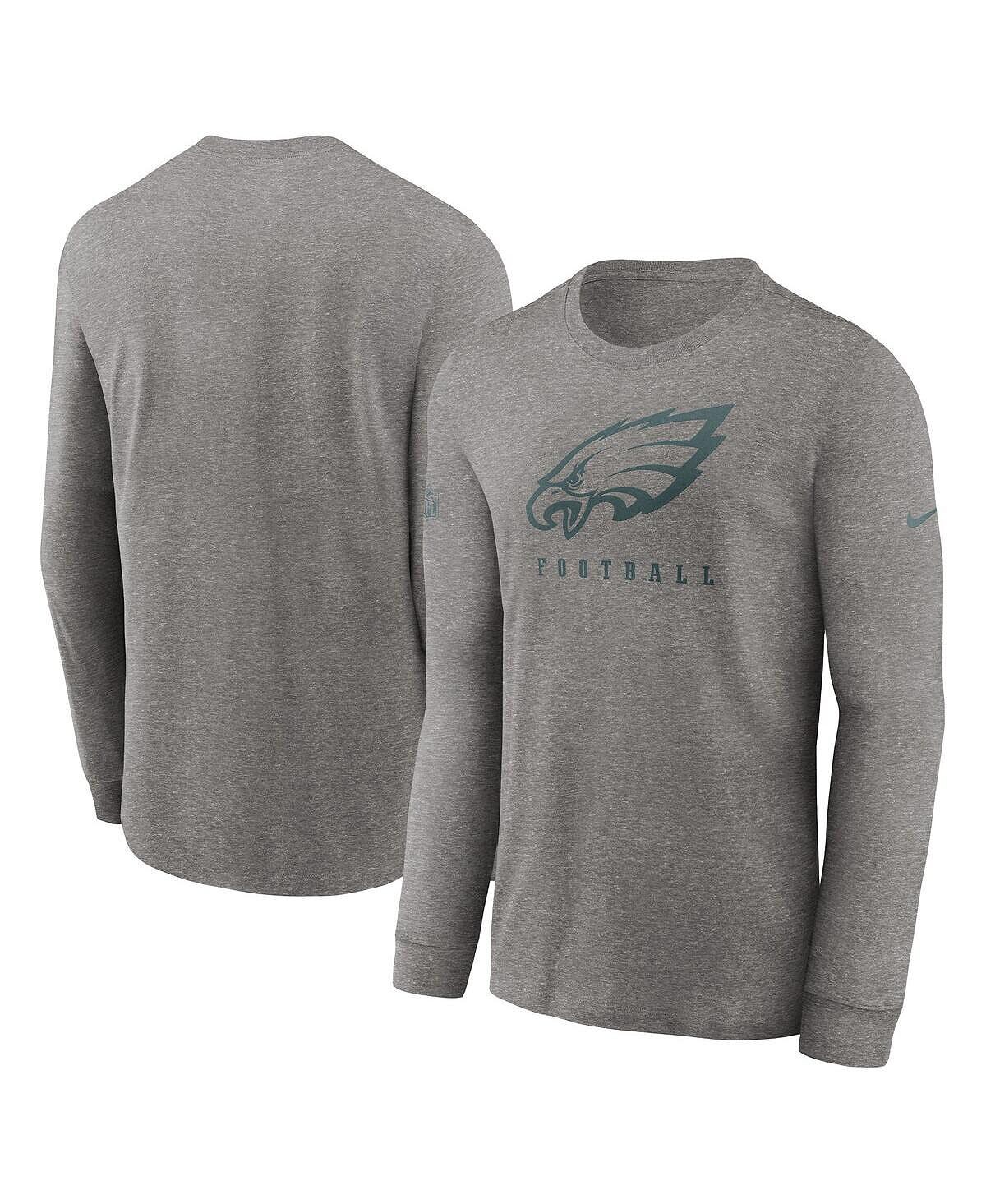 

Мужская серая футболка Philadelphia Eagles Sideline Performance с длинным рукавом Nike