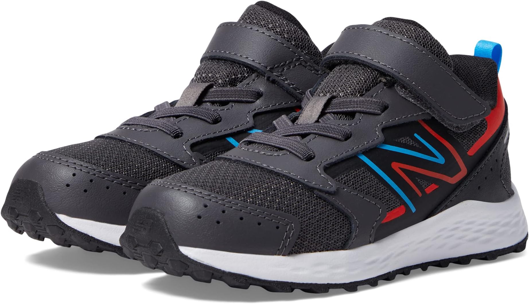 

Кроссовки New Balance Kids Fresh Foam 650v1 Bungee Lace with Top Strap, цвет Magnet/Neo Flame