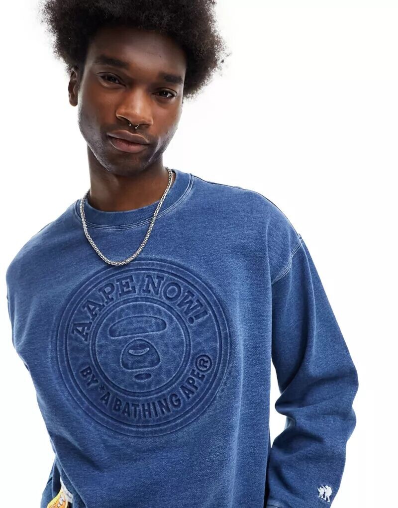 

Синий свитшот с фигуристами Aape By A Bathing Ape