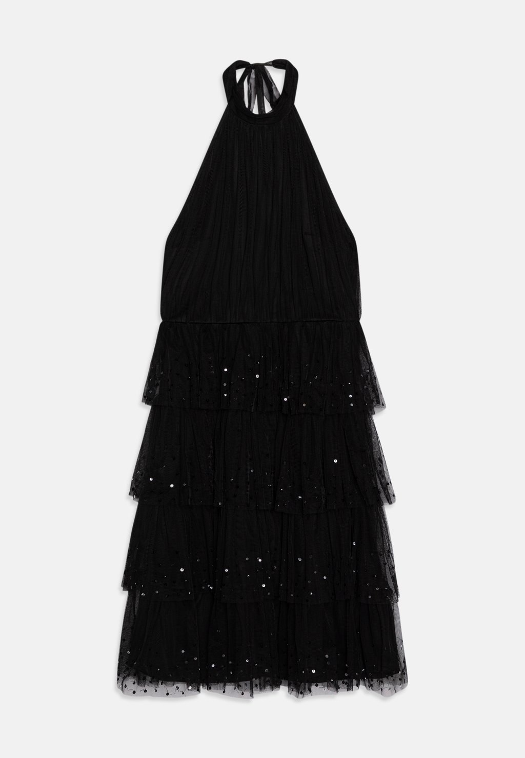 цена Элегантное платье Halter Neck Tiered Midi Dress With Embellished Skirt Anaya with love, черный