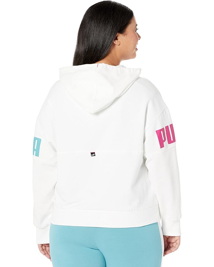 Худи PUMA Plus Size Power Color-Block Hoodie, цвет Puma White