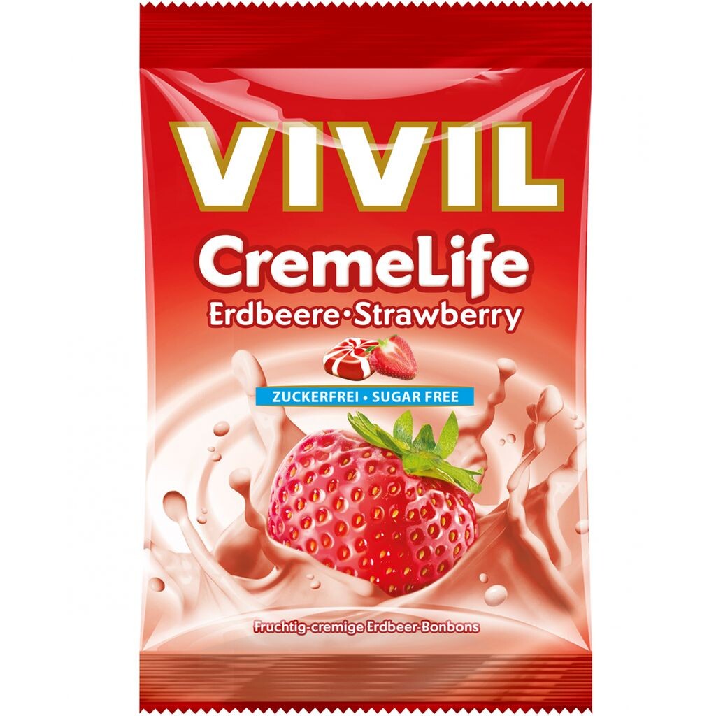 

Леденцы Vivil Creme Life клубнично-фруктовые без сахара 110г