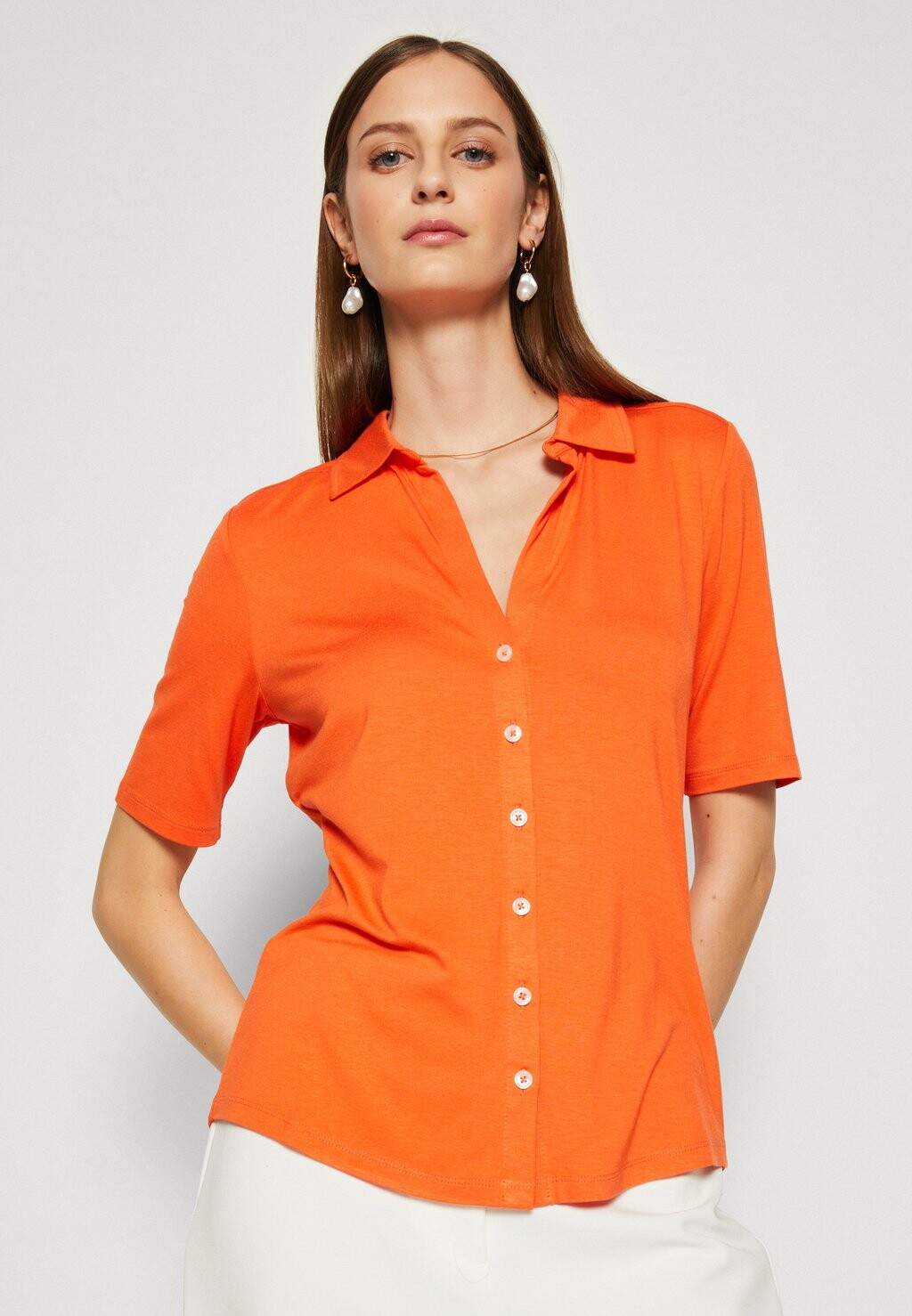 

Блуза на пуговицах Blouse Short Sleeve Classic Fit Marc O'Polo, фруктово-оранжевый