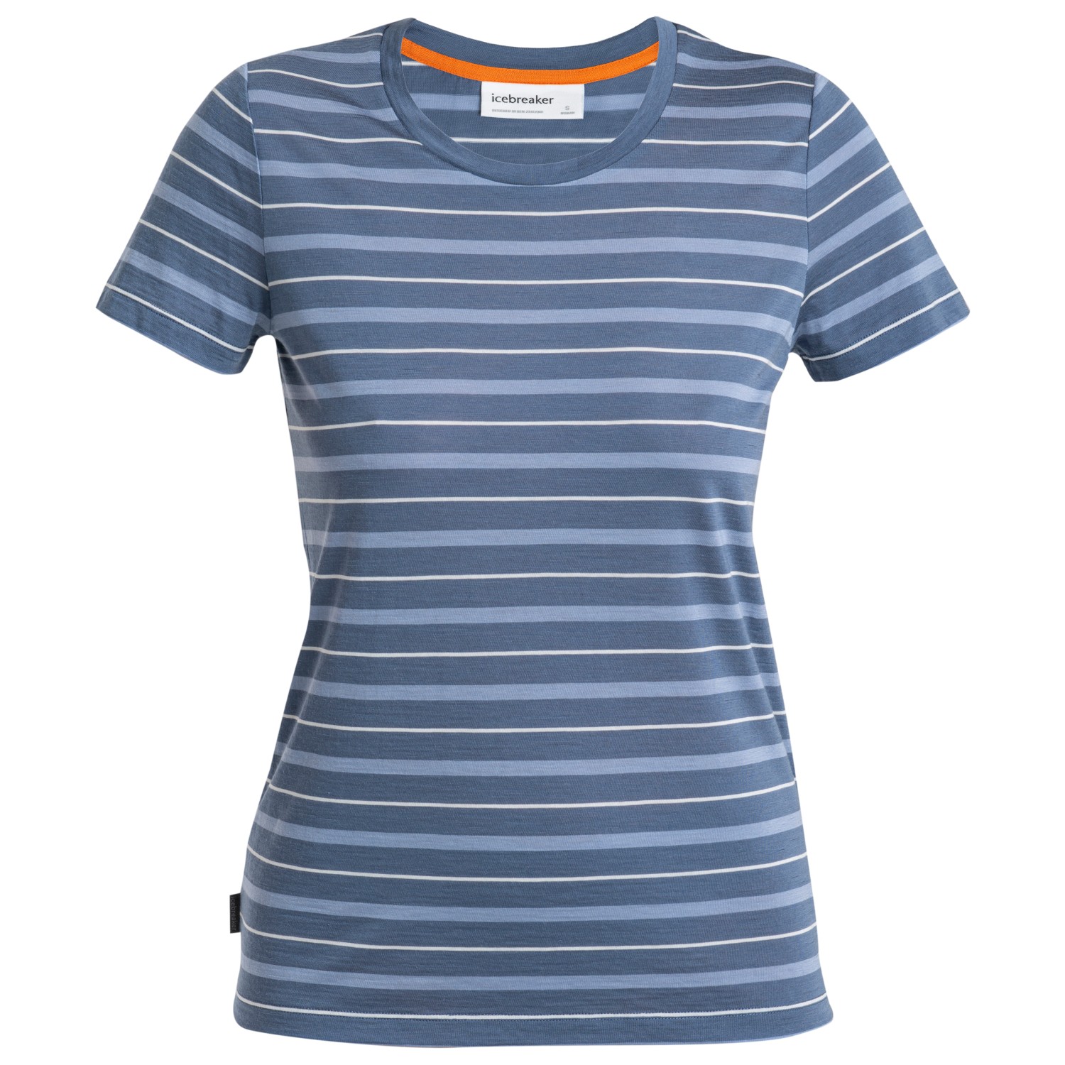 Рубашка из мериноса Icebreaker Women's Wave S/S Tee Stripe, цвет Dawn/Kyanite/Snow/Stripe