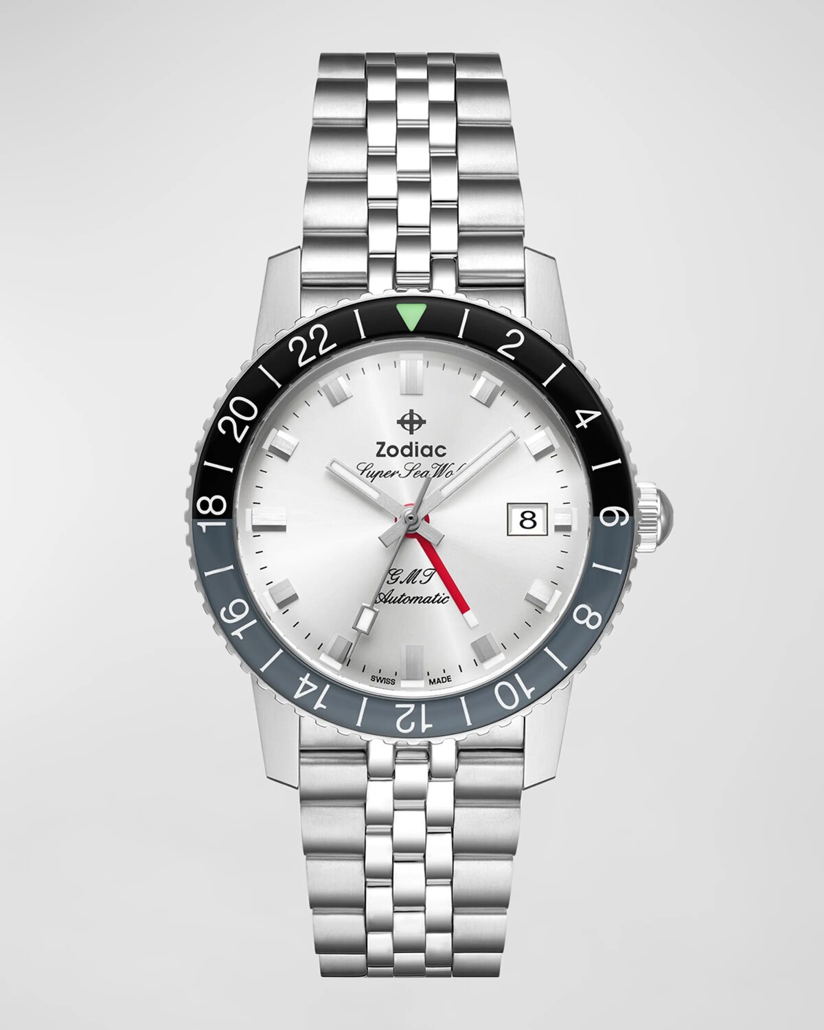 

Мужские автоматические часы-браслет Super Sea Wolf GMT, 40 мм ZODIAC, цвет Silver
