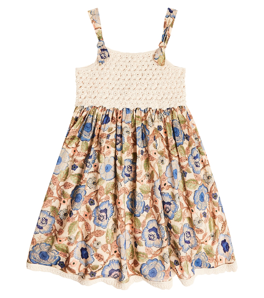 цена Платье junie из хлопка с отделкой крючком Zimmermann Kids, мультиколор