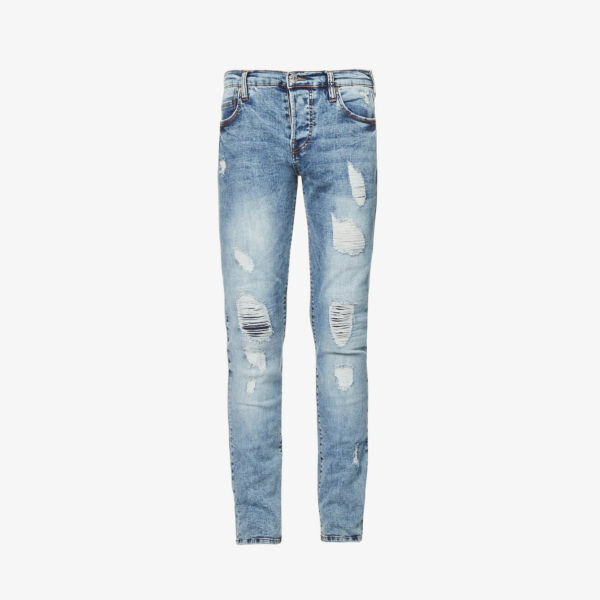 Джинсы скинни Rocco с потертостями True Religion, синий