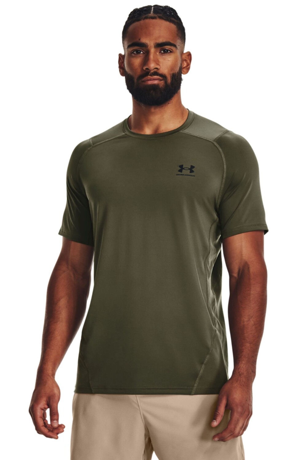 

Зеленая приталенная футболка с короткими рукавами от Heat Gear Armor Under Armour, зеленый