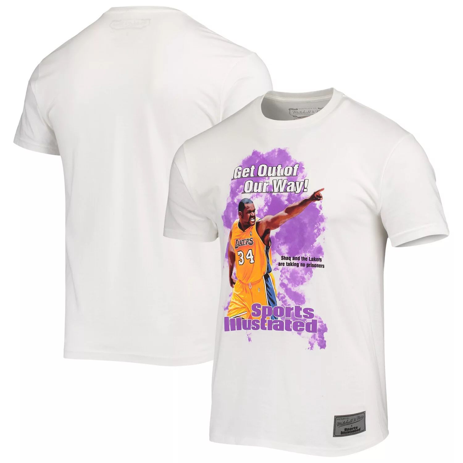 Мужская белая футболка с игроком Los Angeles Lakers Mitchell & Ness x Sports Illustrated Shaquille O'Neal