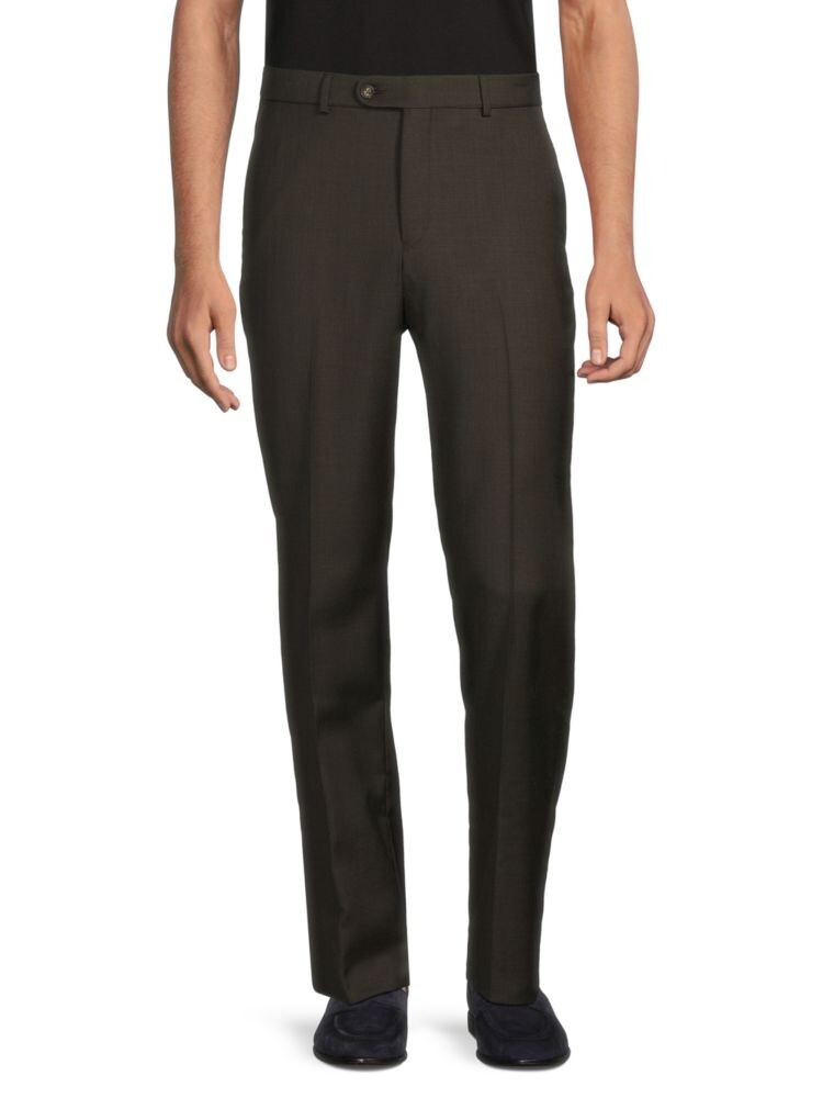 

Шерстяные брюки с узором из акульей кожи Saks Fifth Avenue, цвет Dark Olive