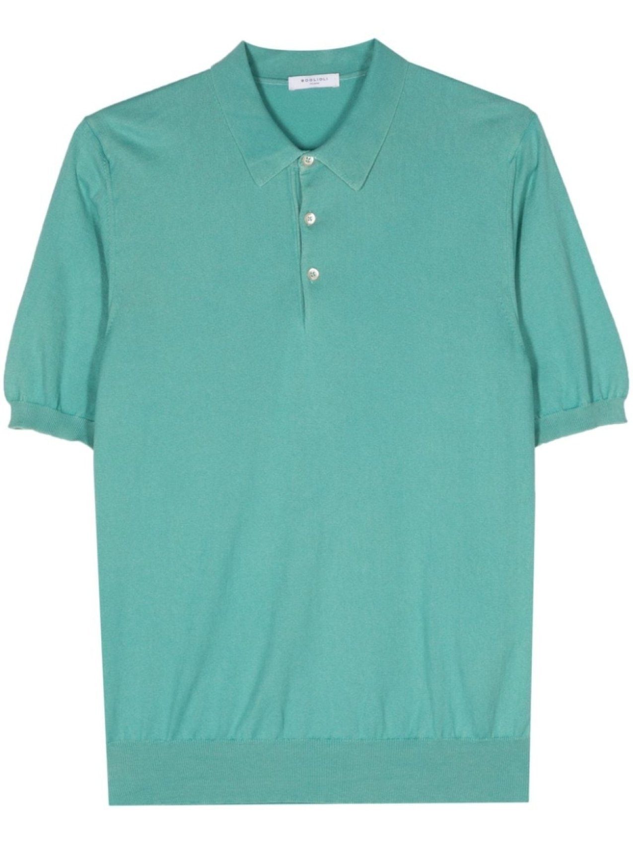 

Boglioli fine-knit cotton polo shirt, синий