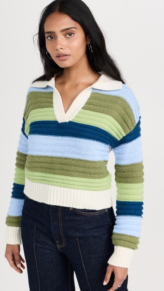 

Свитер English Factory Stripe Knit, зеленый