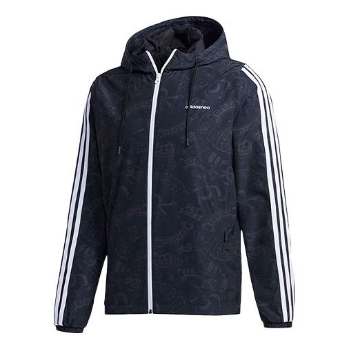 Куртка adidas neo M ART WB Casual hooded Sports Jacket Black, черный