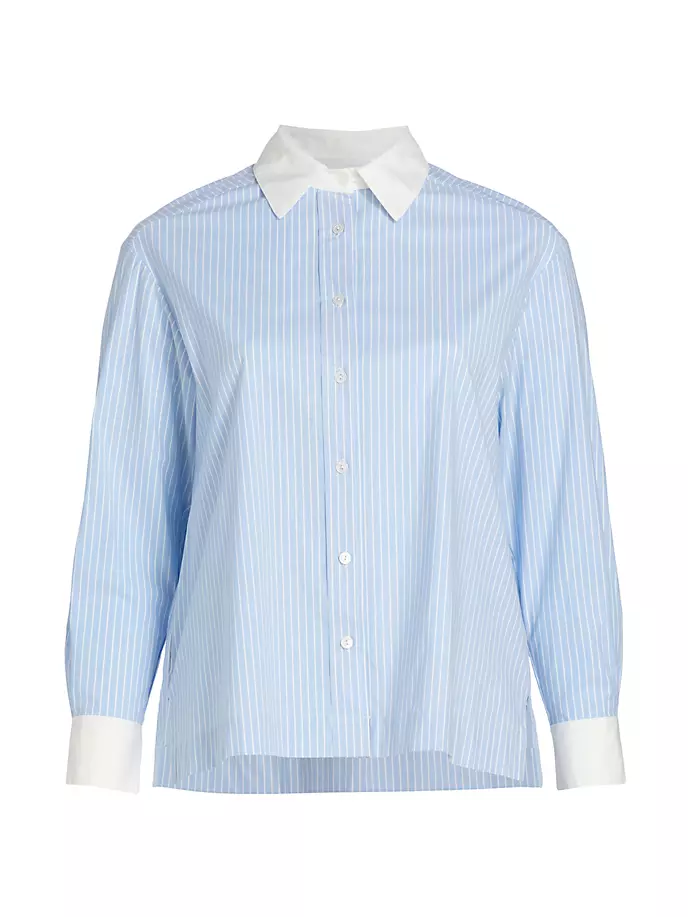 

Полосатая рубашка свободного кроя Baacal, Plus Size, цвет blue stripe white