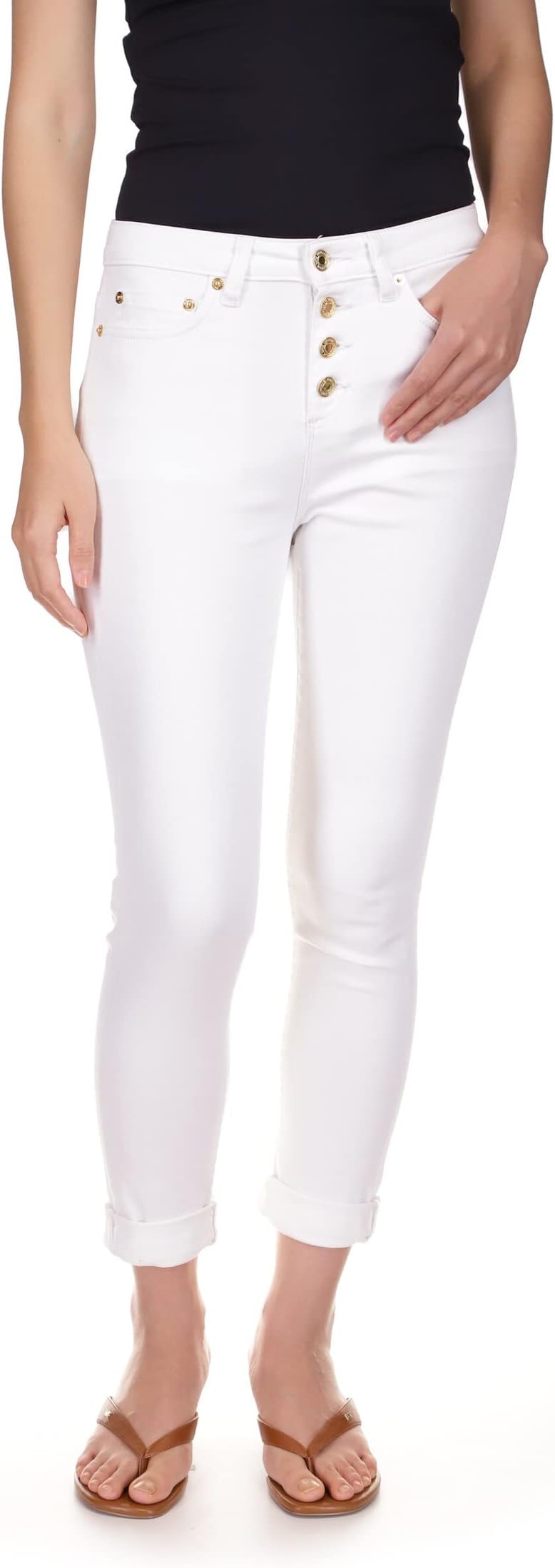 

Джинсы Izzy Skinny Roll Hem Jeans in White MICHAEL Michael Kors, белый