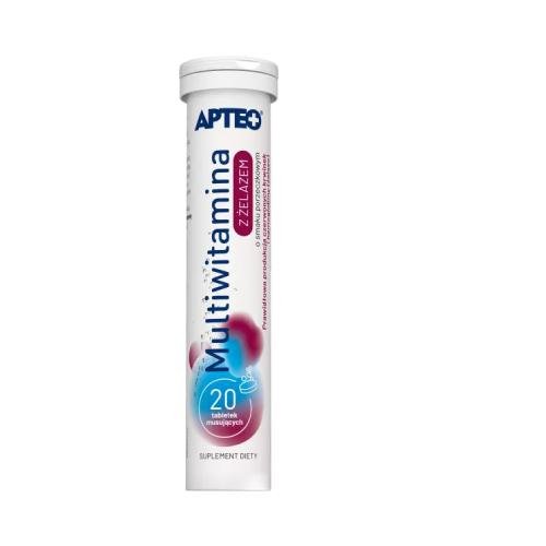 Apteo, Мультивитамин с железом и вкусом смородины swanson ежедневный незаменимый мультивитамин с железом 250 капсул