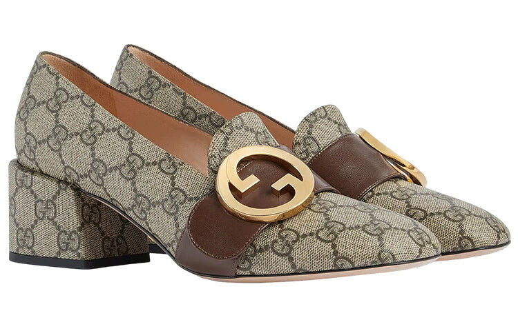 

Туфли GUCCI Blondie на высоком каблуке, коричневый/беежвый