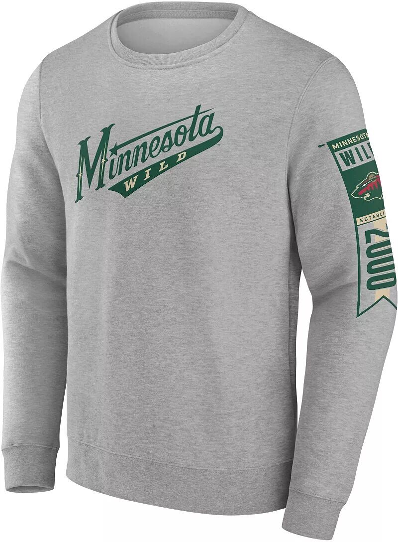 

Серый свитшот с круглым вырезом NHL Minnesota Wild Back Court