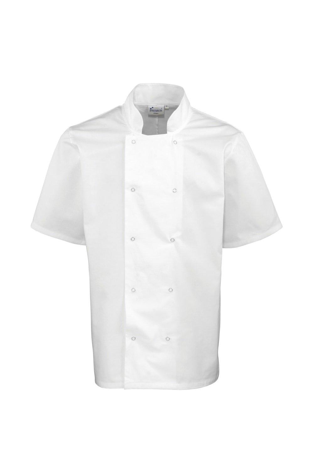Куртка Chefs с короткими рукавами и заклепками спереди, комплект из 2 шт. Premier, белый