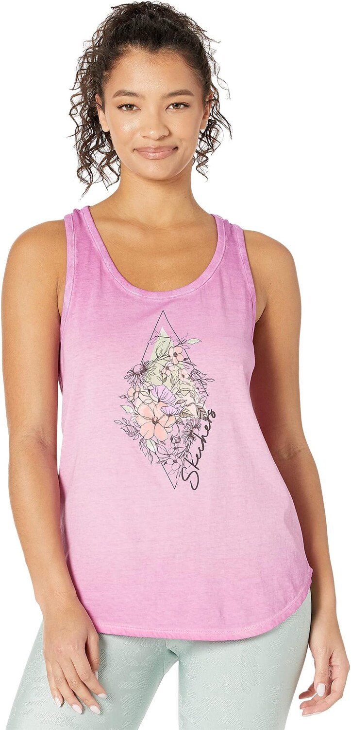 

Топ SKECHERS Floral Diamond Racer Tank, цвет Purple Orchid