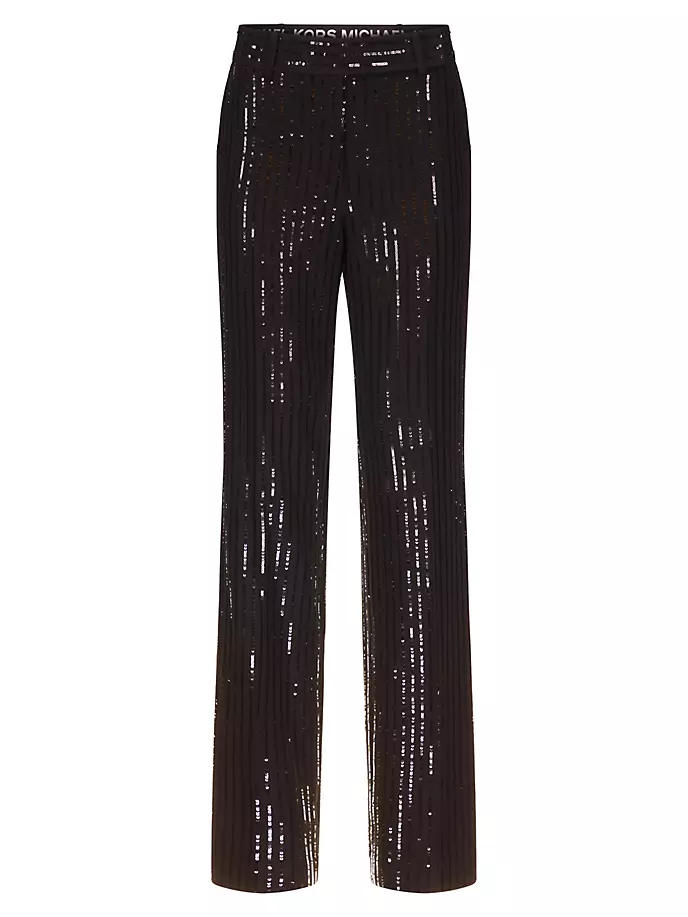 

Прямые брюки с пайетками Michael Michael Kors, черный