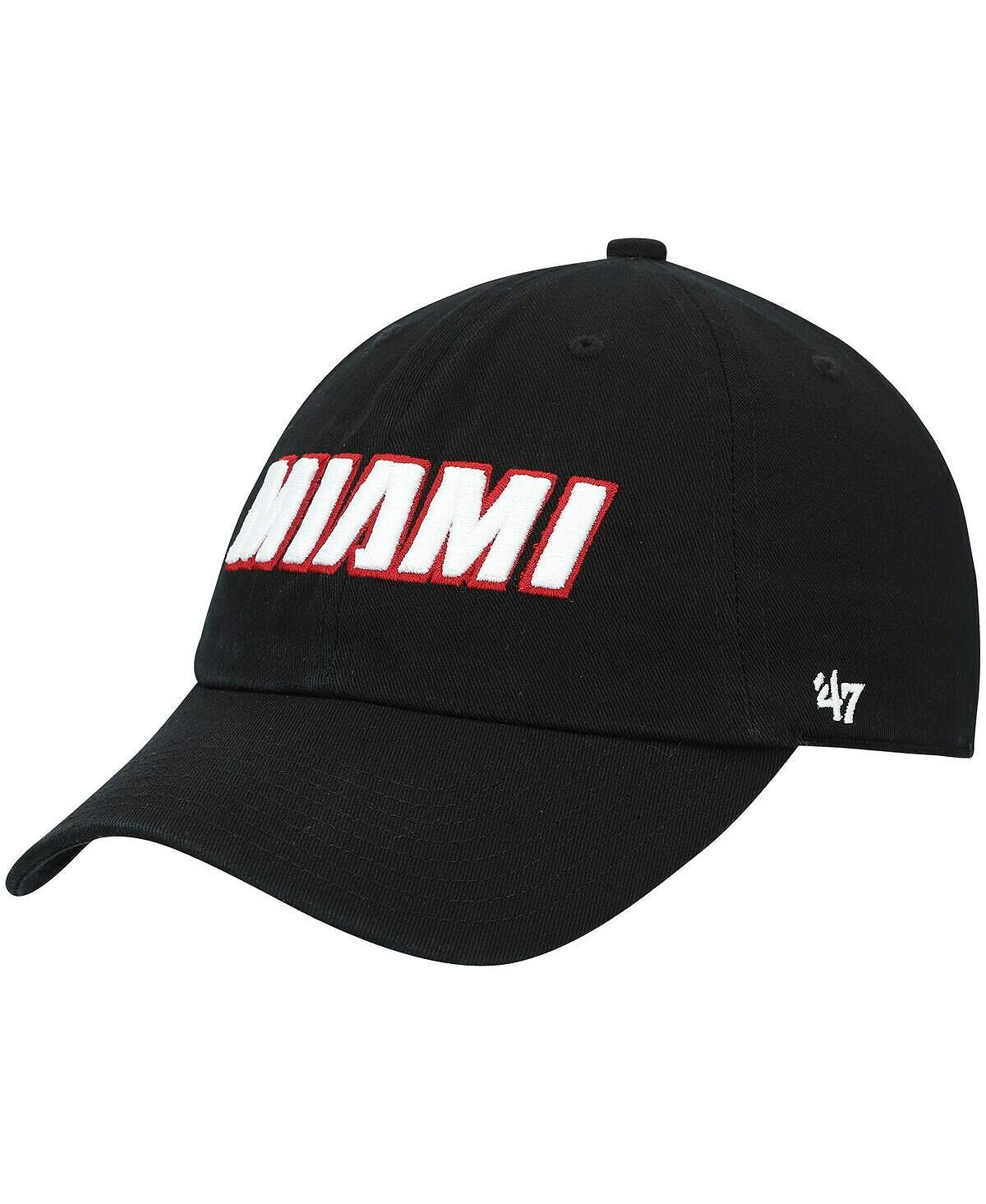 

Мужская черная регулируемая кепка с надписью Miami Heat Clean Up '47 '47 Brand