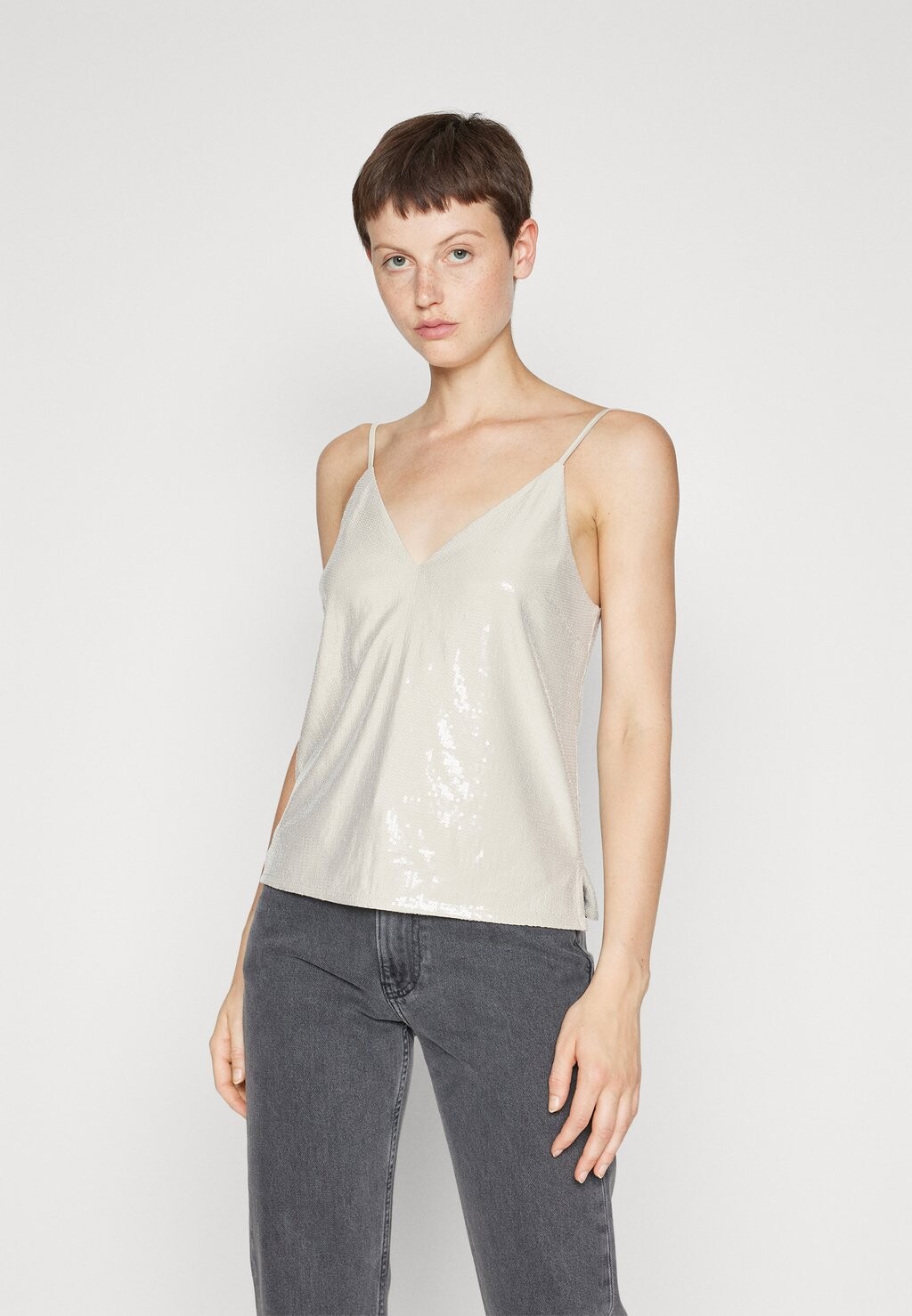 

Топ SEQUIN Calvin Klein, крем